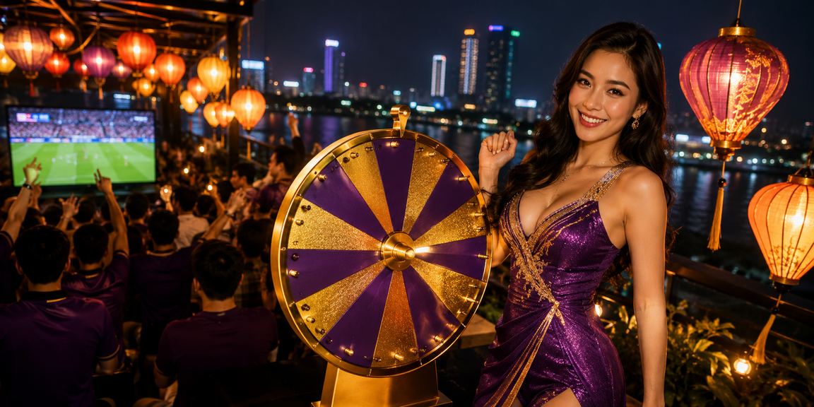 Bàn roulette trong quán casino tại Hà Nội với ánh đèn đèn lồng truyền thống